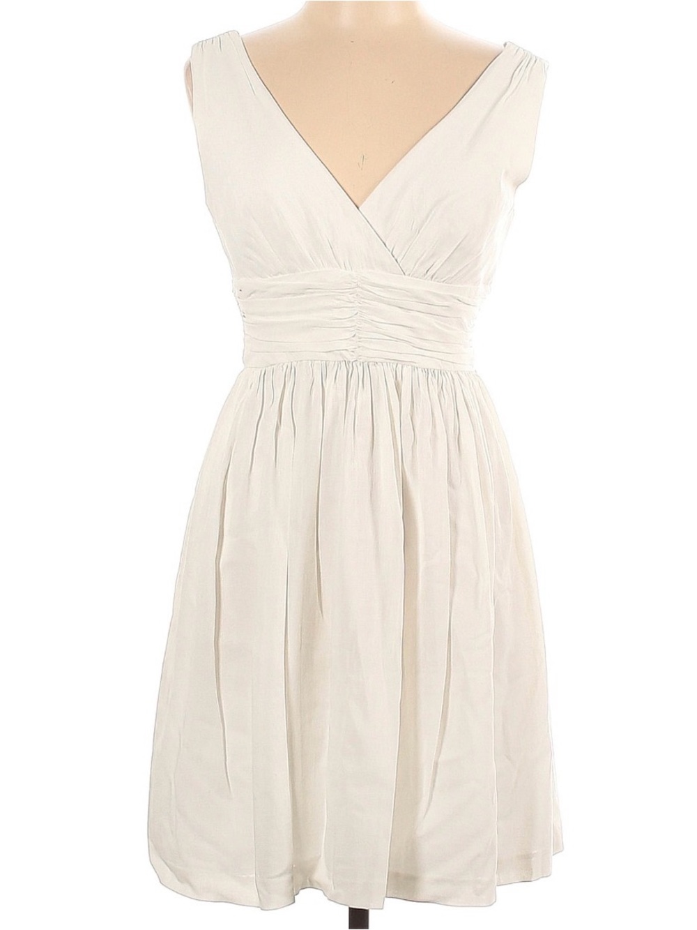 Trina Turk Elegant Cream V-Neck Sleeveless Dress